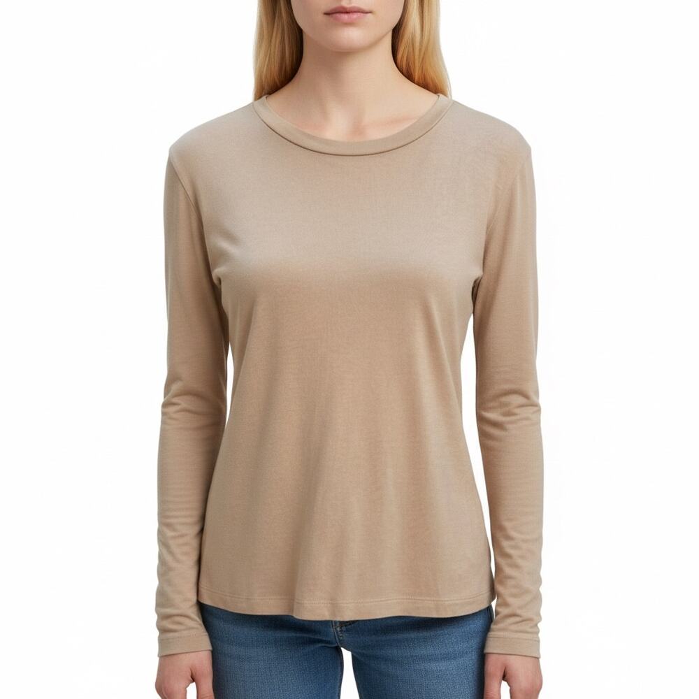 Vince Modal Long Sleeve Shirt Top Size Small Tan Camel